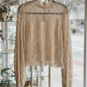 Twin-Set Lace Blouse in Cream